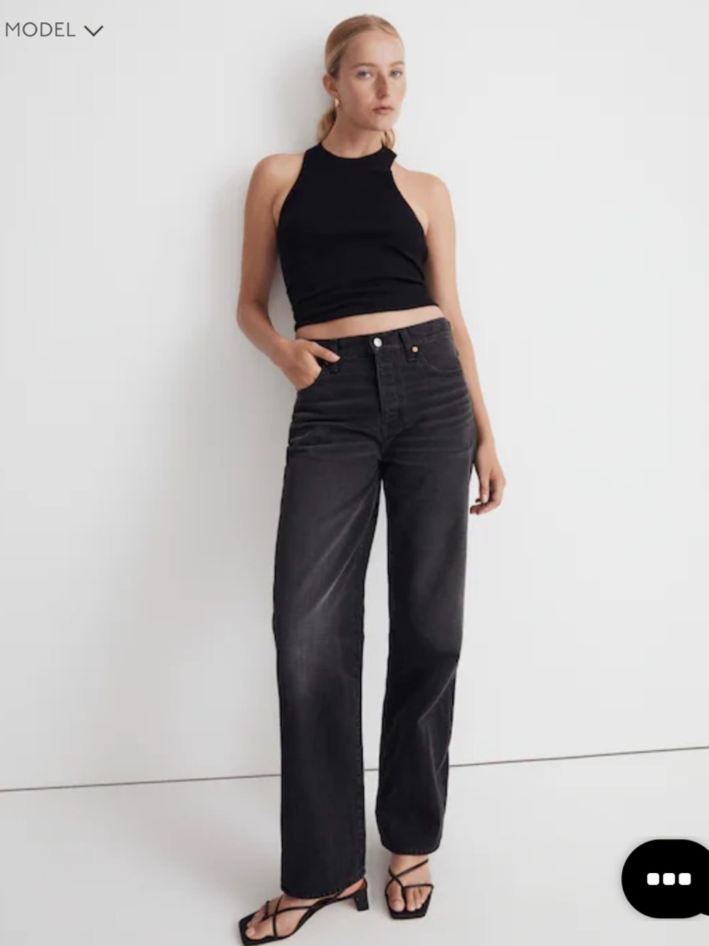 Madewell Low Slung Straight Jeans black wash
